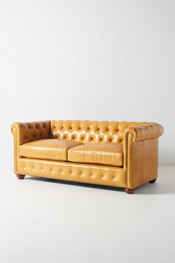 Leather Dulcimer Petite Chesterfield Sofa
