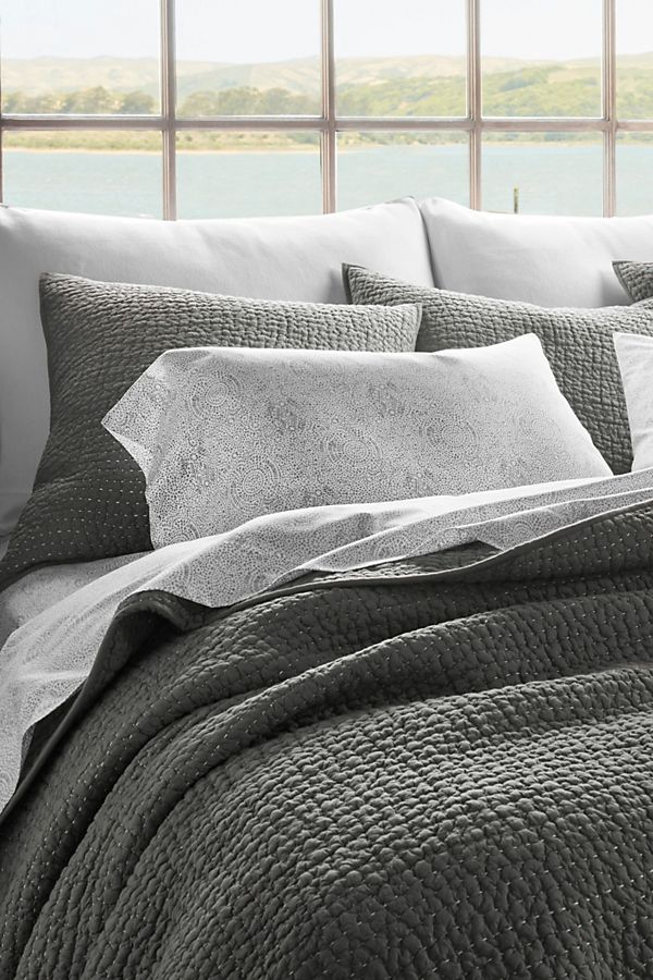 Slide View: 2: Coyuchi Pebbled Handstitched Organic Quilt