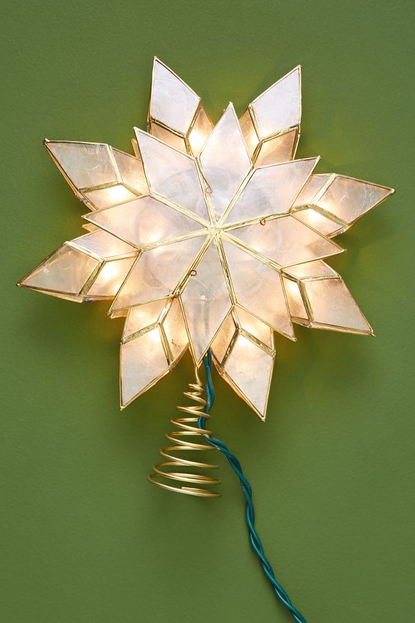 Slide View: 2: Illuminated Capiz Star Tree Topper
