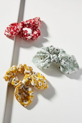 Scrunchie Floral En Soie Colorée - Attache à Cheveux Unique, Neuve Sans étiquette