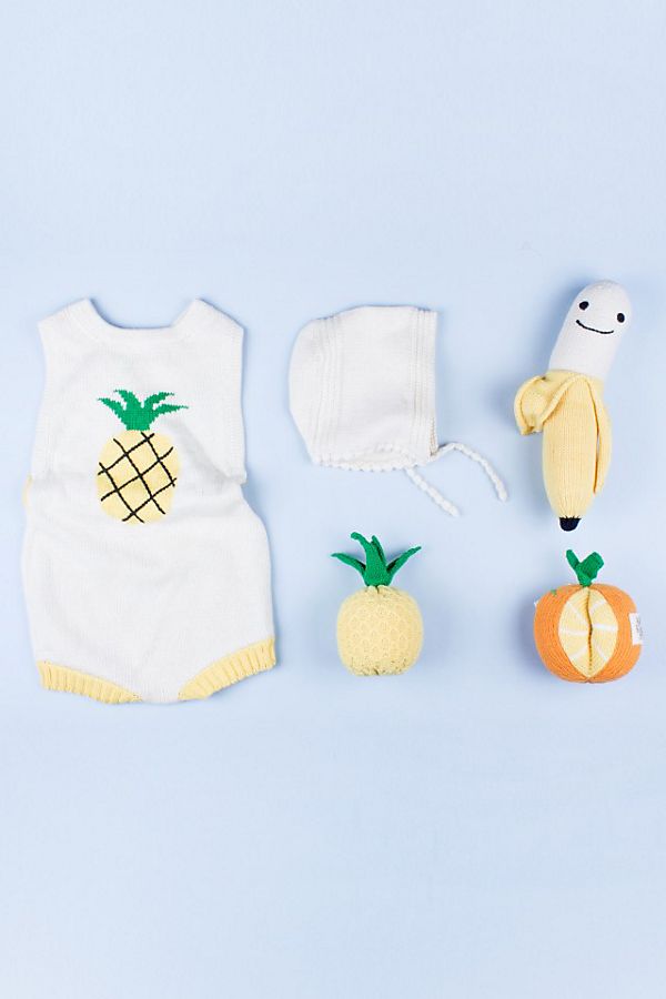 Slide View: 1: Estella Pineapple Sleeveless Baby Gift Set