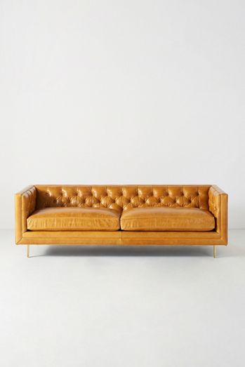 Mina Leather Two-Cushion Sofa