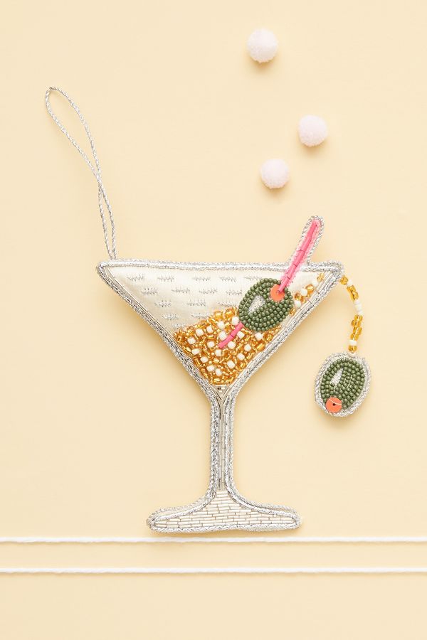 Slide View: 1: Beaded Martini Ornament