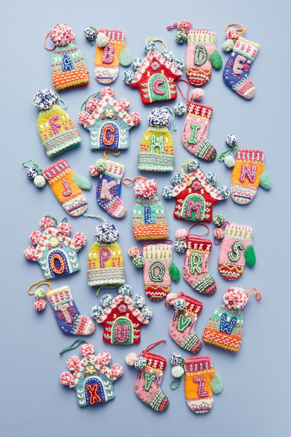 Slide View: 2: Bundled-Up Monogram Ornament