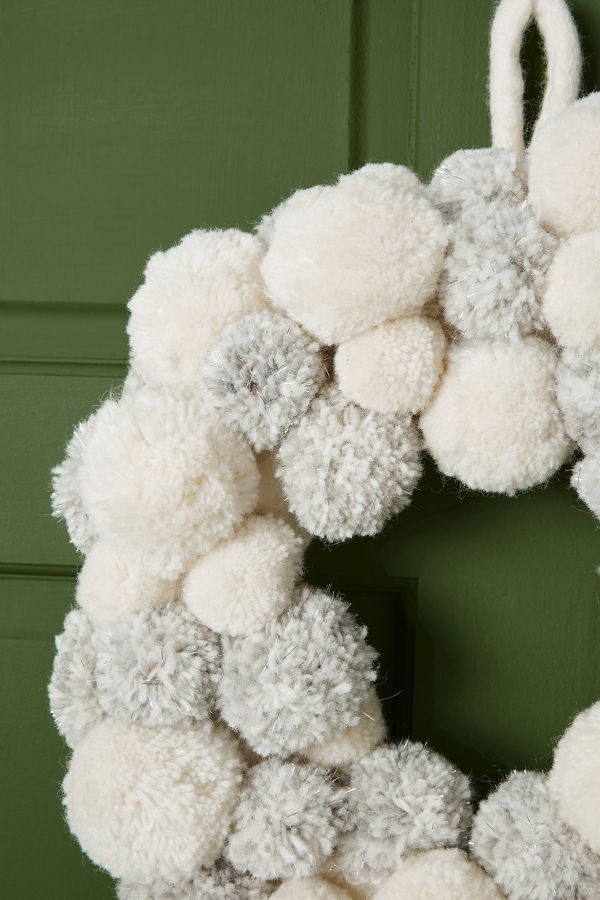 Slide View: 2: Blizzard Pom Wreath