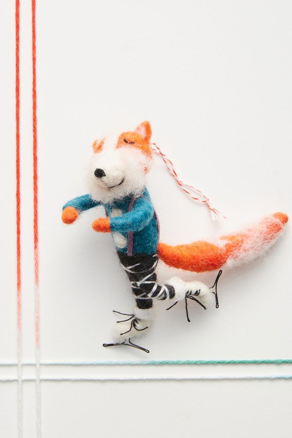 Slide View: 1: Figure Skating Fox Ornament