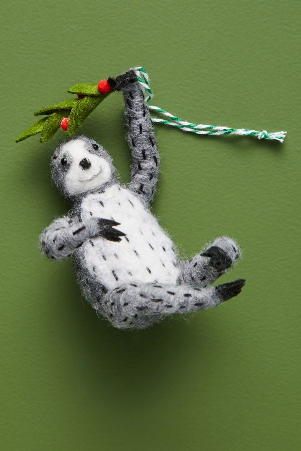 Slide View: 1: Mistletoe Sloth Ornament
