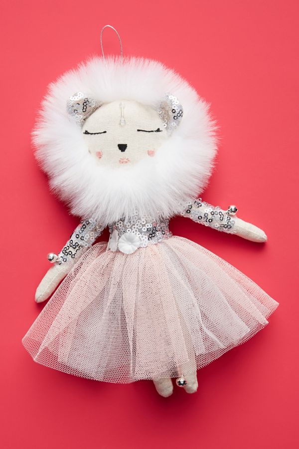 Alice Mary Lynch Snow Queen Lioness Ornament - Come discover Pretty Pink Christmas Decor Inspiration with holiday interiors as well as shopping resources. #pinkChristmas #holidaydecor #christmasdecorating