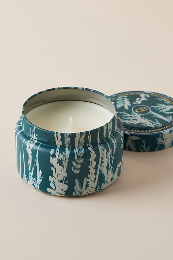 Slide View: 1: Capri Blue Fir & Firewood Tin Candle