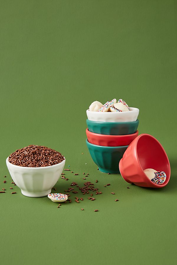 Slide View: 1: Holiday Mini Matte Latte Bowls, Set of 6
