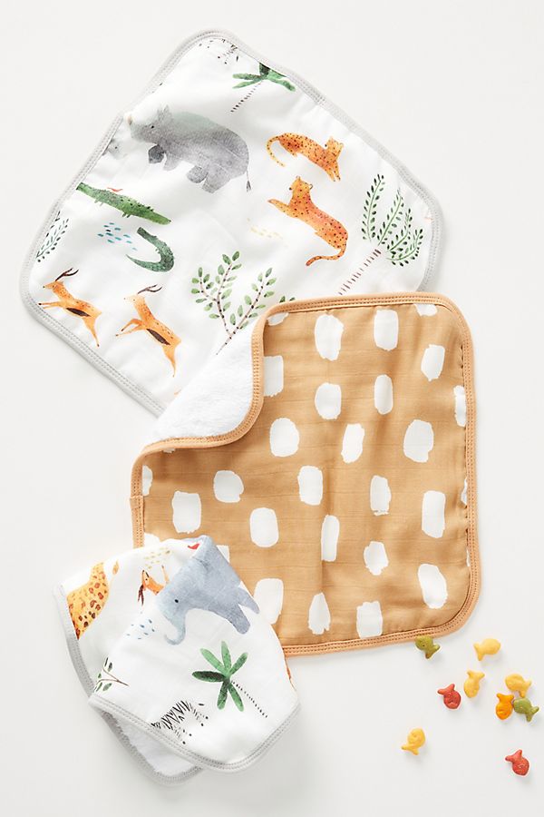Slide View: 1: Safari Washcloths, Set of 3