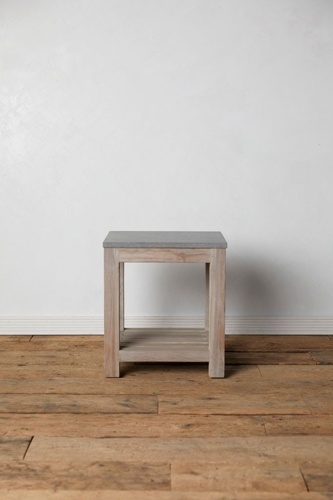 Stone + Teak End Table Anthropologie