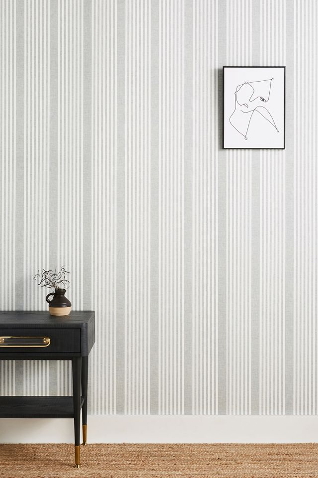 French Linen Stripe Wallpaper Anthropologie