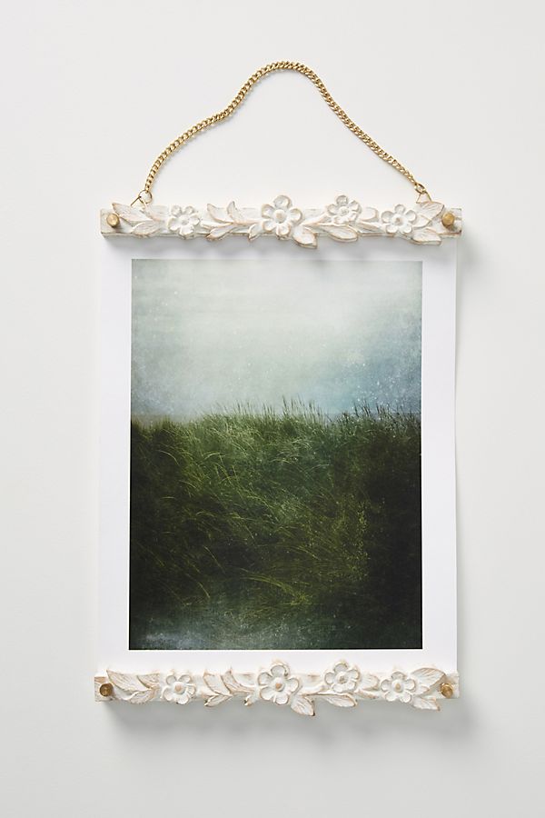 Slide View: 1: Wooden Floral Print Hanger