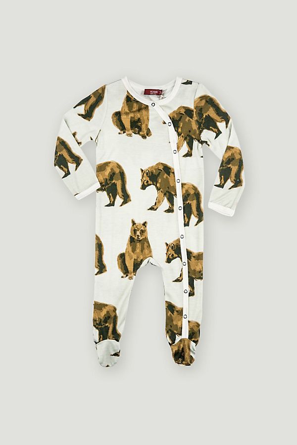 Slide View: 1: Milkbarn Bamboo Footed Romper