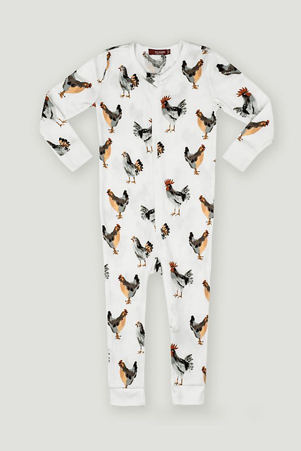 Slide View: 1: Milkbarn Organic Zipper Pajama