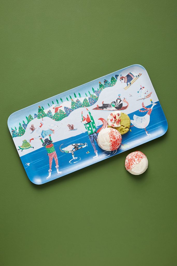 Yuletide Bamboo Melamine Serving Platter Anthropologie
