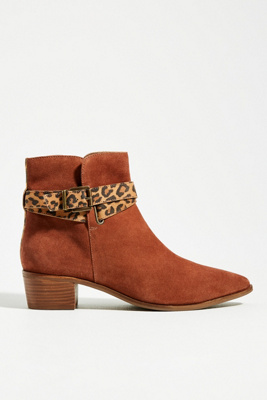 catch suede booties with ankle tie