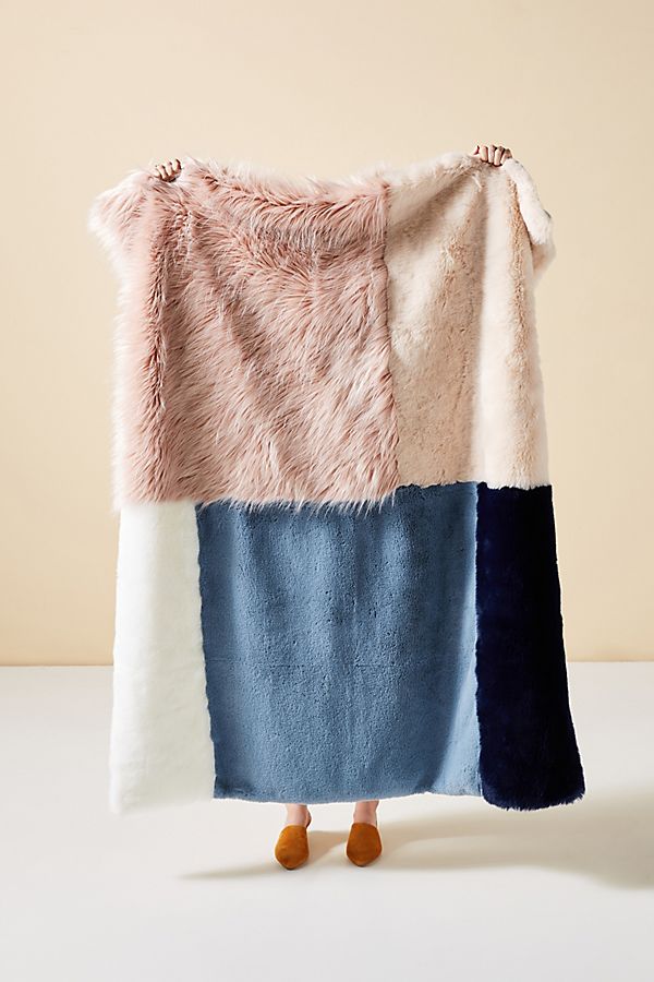 Slide View: 1: Tara Faux Fur Throw Blanket