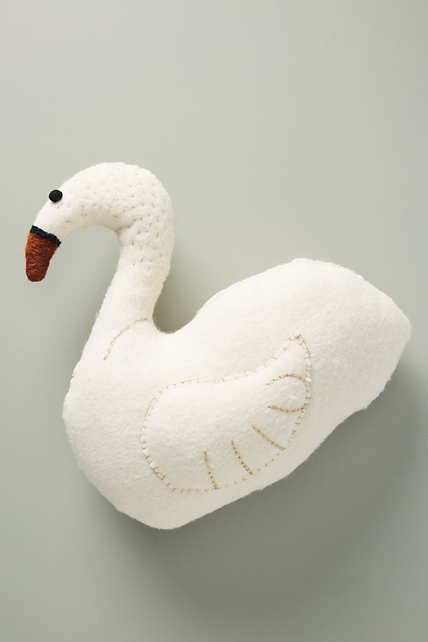 Slide View: 1: Graceful Swan Pillow