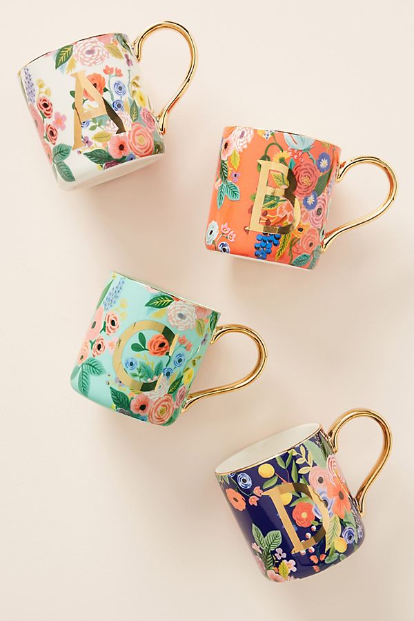 Slide View: 1: Rifle Paper Co. for Anthropologie Garden Party Monogram Mug