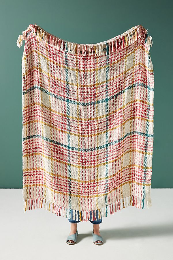 Slide View: 1: Molly Plaid Throw Blanket
