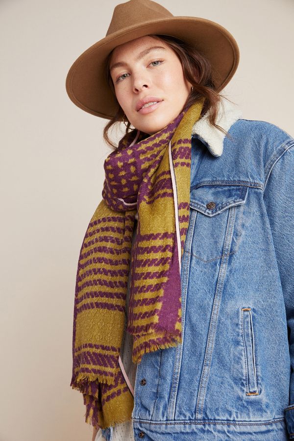 Checkered Wool Scarf | Anthropologie