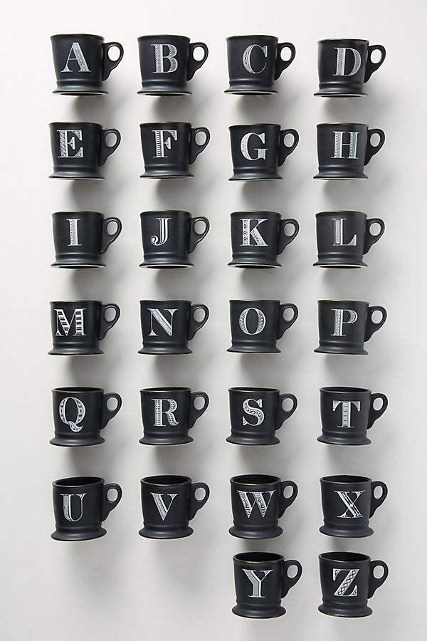 Slide View: 2: Noir Monogram Mug