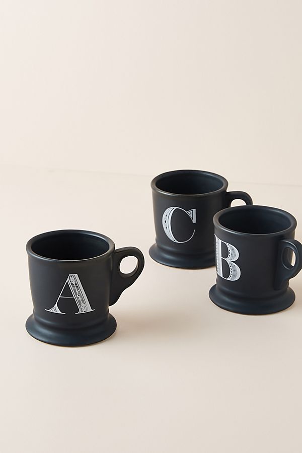 Slide View: 1: Noir Monogram Mug