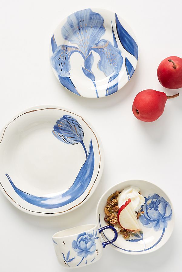 Slide View: 1: Tile Tile Testo Azure Dinner Plates, Set of 4