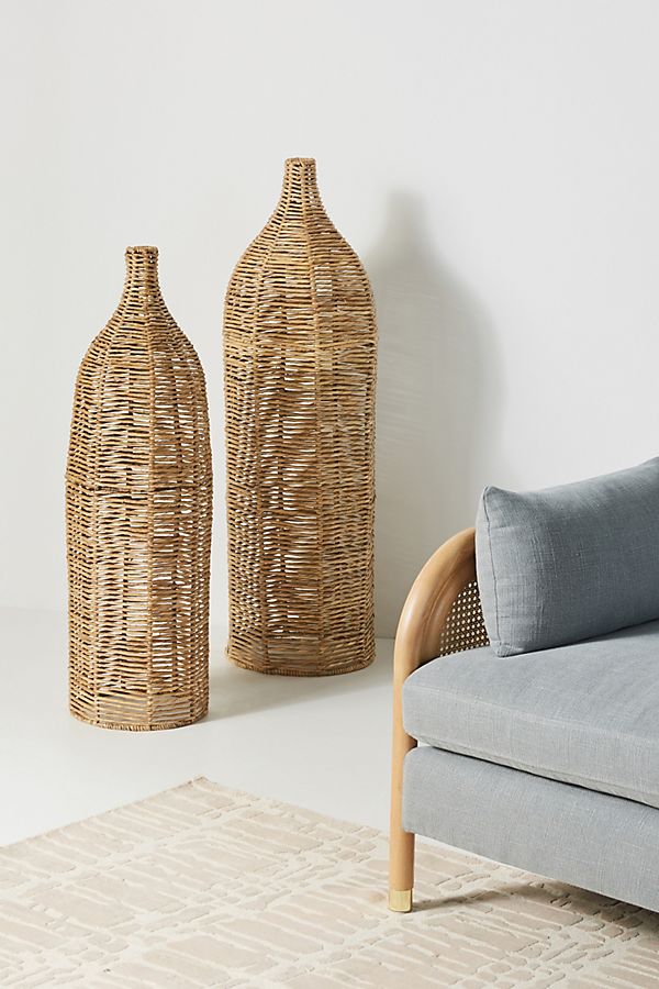 Slide View: 1: Birdie Wicker Vases, Set of 2