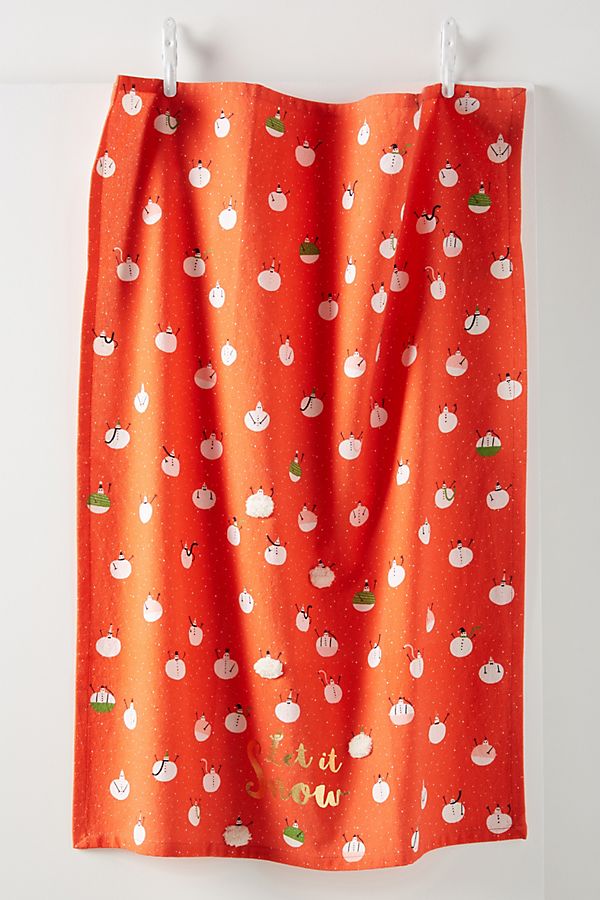 Slide View: 1: Allison Black Let It Snow Dish Towel