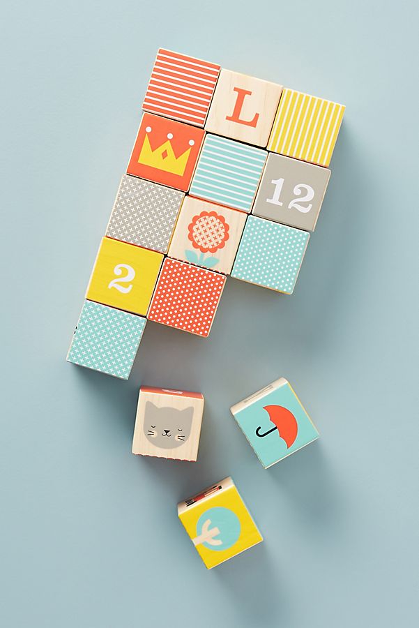 Slide View: 1: ABC Wood Blocks, Set of 15