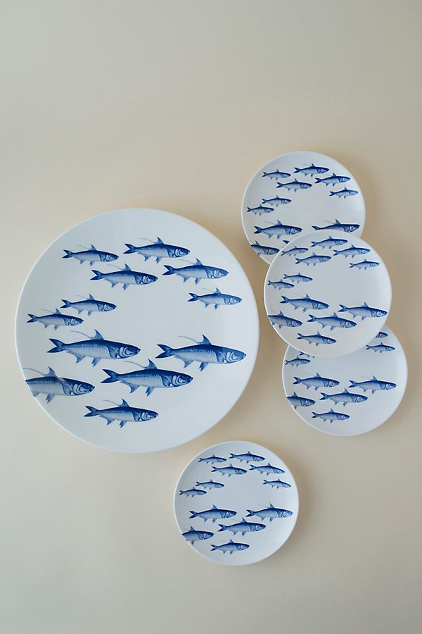 Slide View: 2: Caskata School of Fish Round Platter