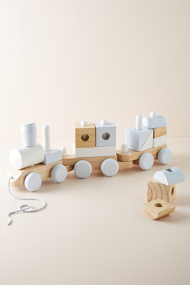 wooden block train toy