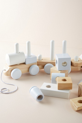 wooden block train