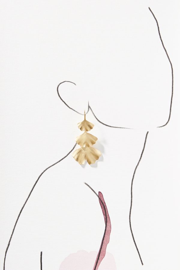 Gingko Leaf Drop Earrings Anthropologie