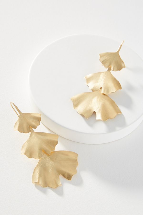 Gingko Leaf Drop Earrings Anthropologie