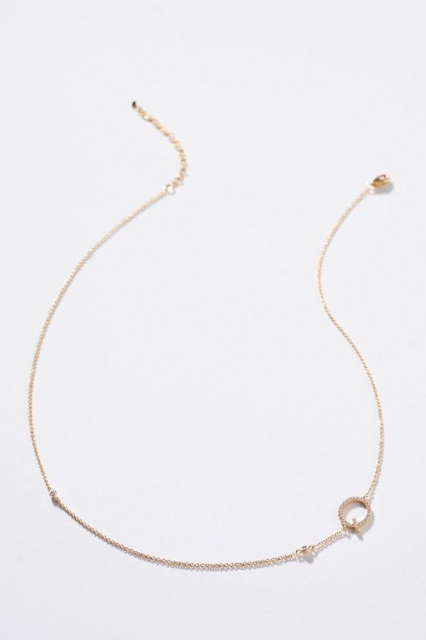 Slide View: 2: Delicate Monogram Necklace