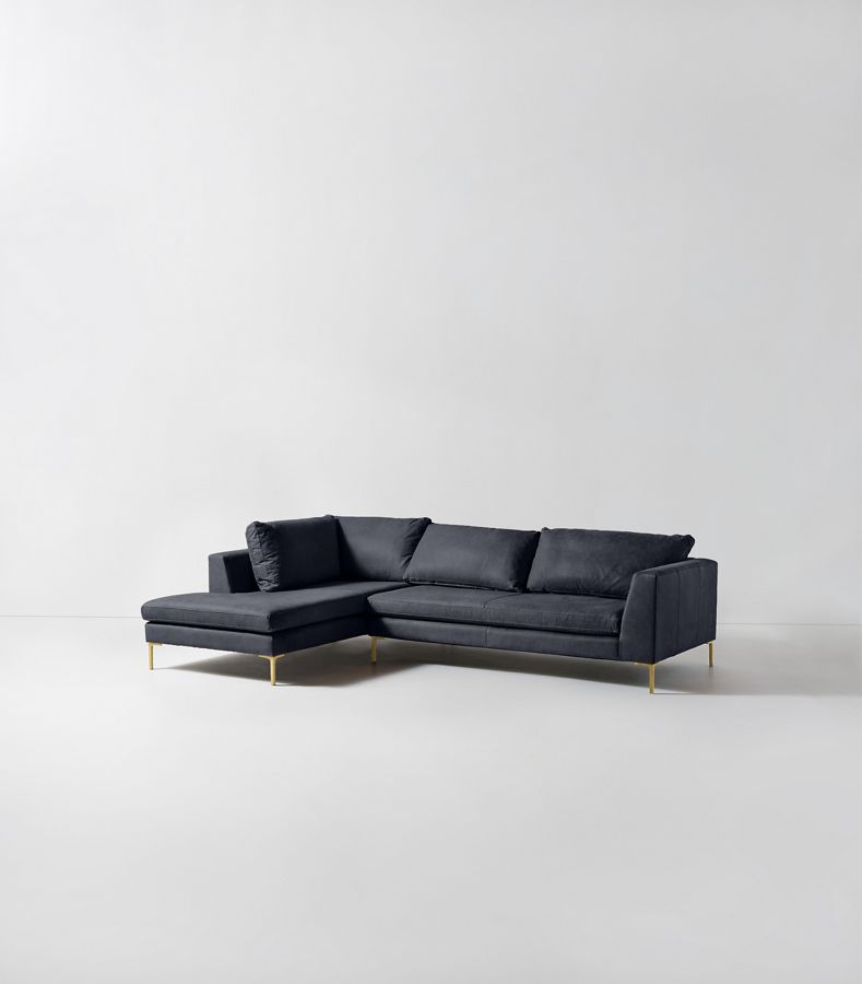 Edlyn Leather Chaise Sectional Anthropologie