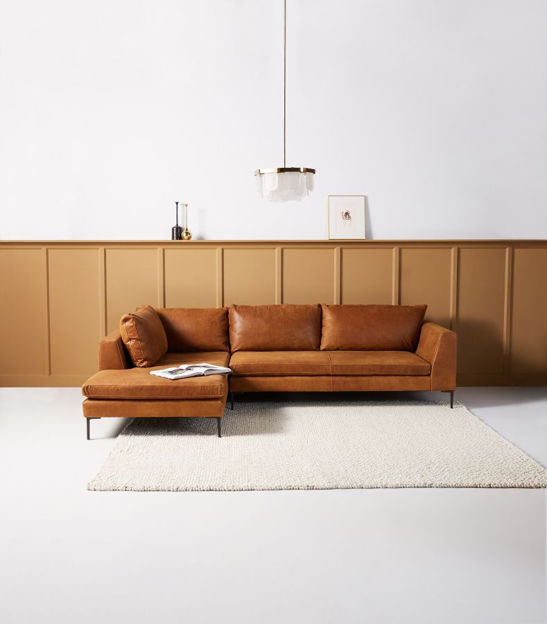 Edlyn Leather Chaise Sectional | Anthropologie