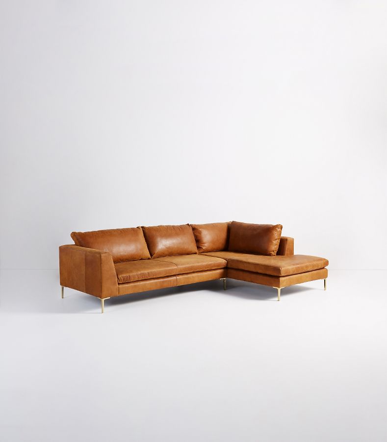 Edlyn Leather Chaise Sectional