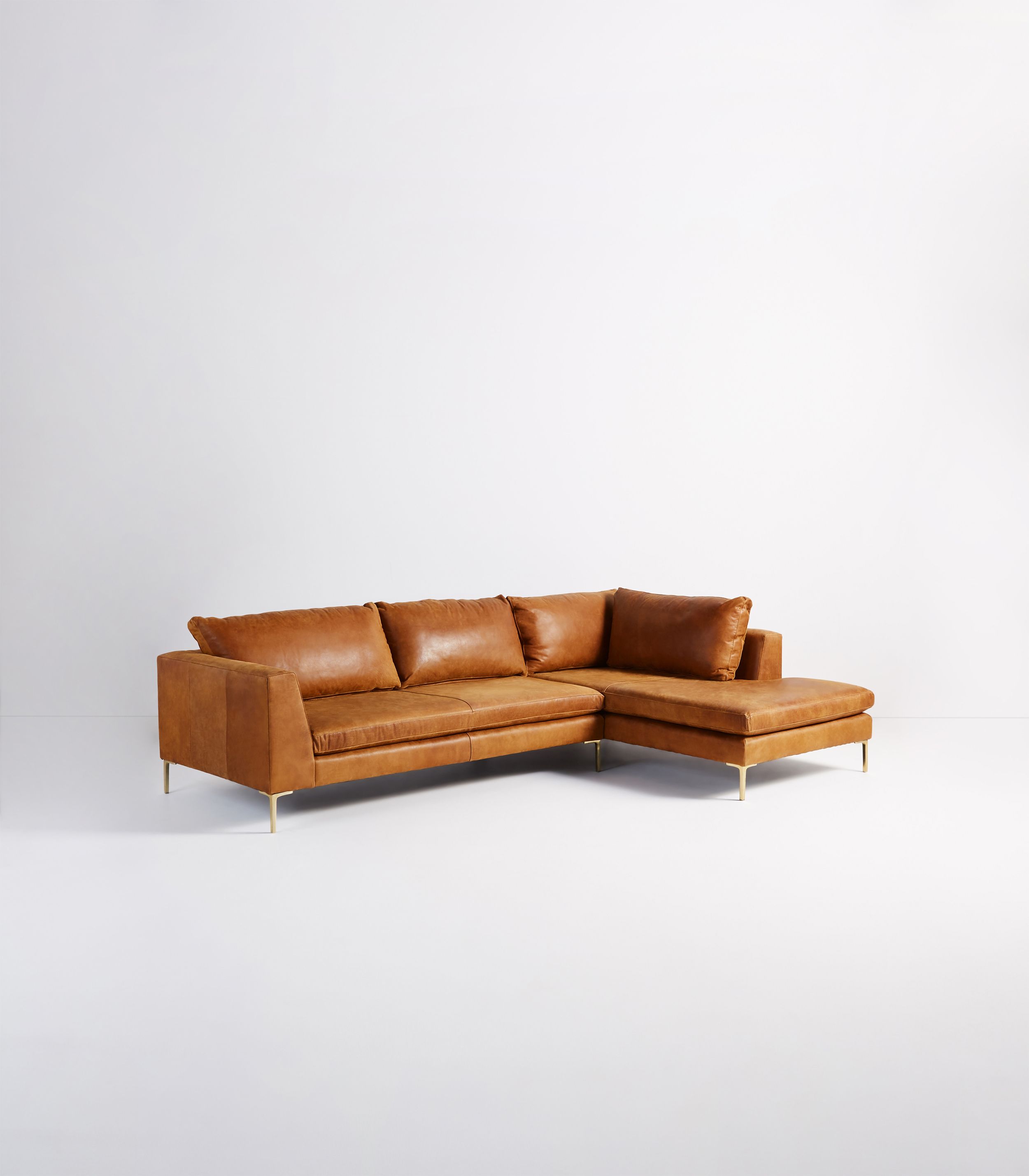 Edlyn Leather Chaise Sectional