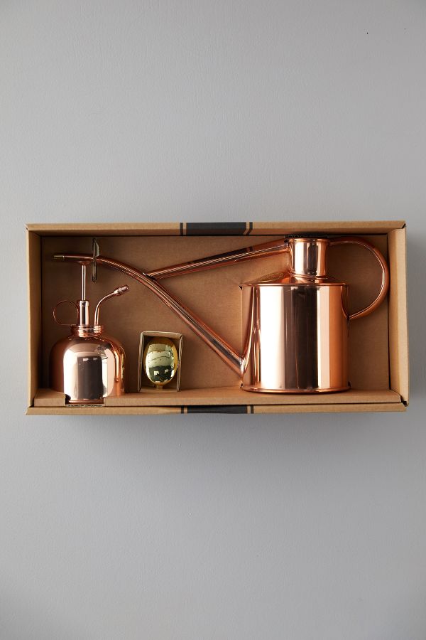 Slide View: 3: Haws 1 Liter Copper Watering Can + Mister Gift Set