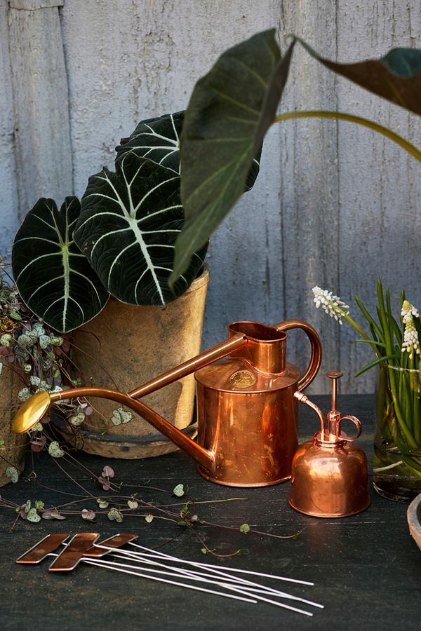 Slide View: 1: Haws 1 Liter Copper Watering Can + Mister Gift Set