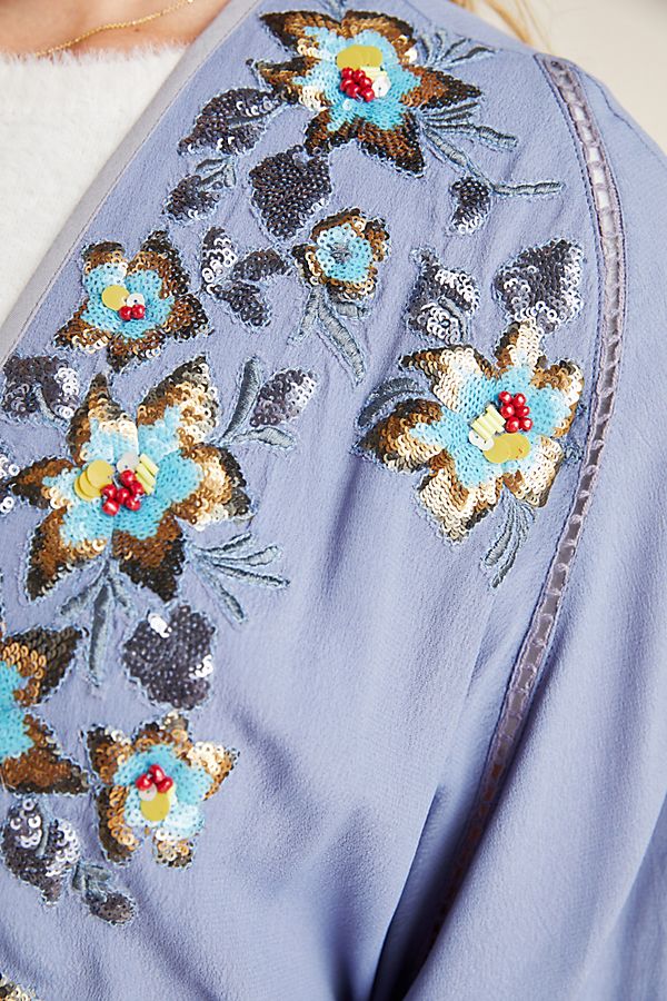 Carrie Embroidered Cocoon Kimono | Anthropologie