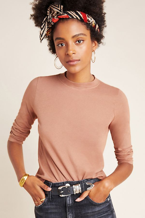 Slide View: 1: Quinny Sueded Long-Sleeved Tee