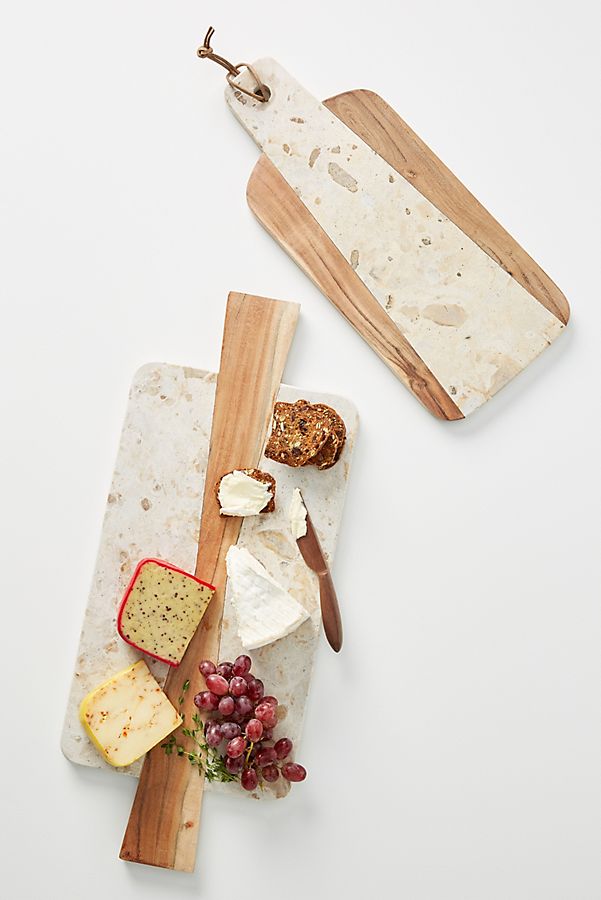 Slide View: 1: Marbled Acacia Cheese Board