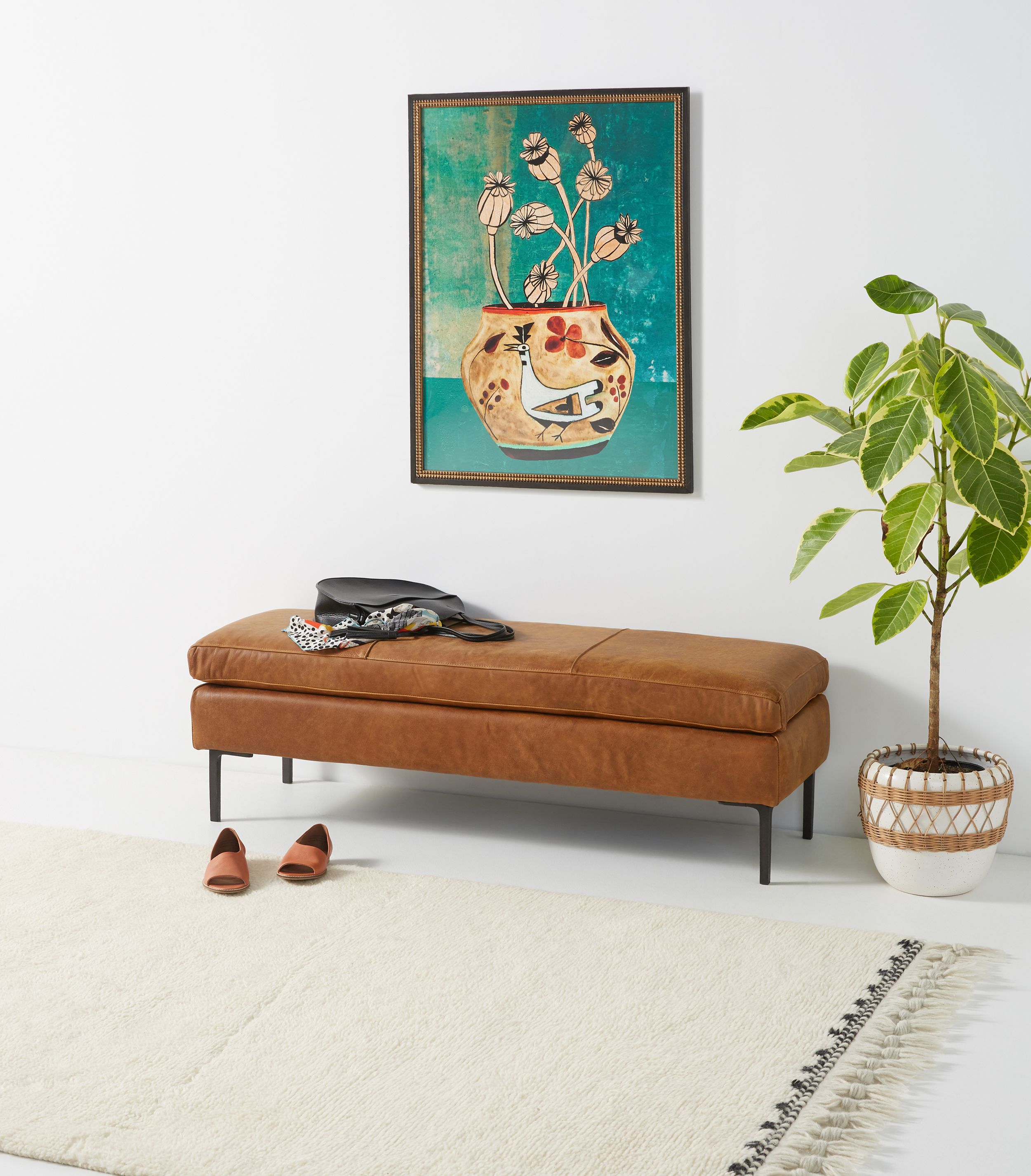 Edlyn Leather Bench Anthropologie