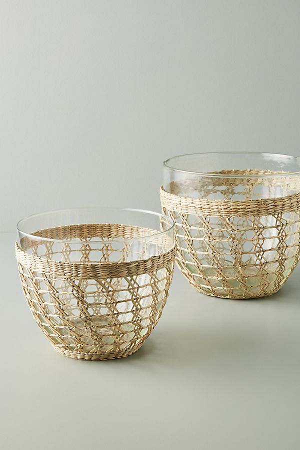 Slide View: 1: Seagrass-Wrapped Serving Bowl